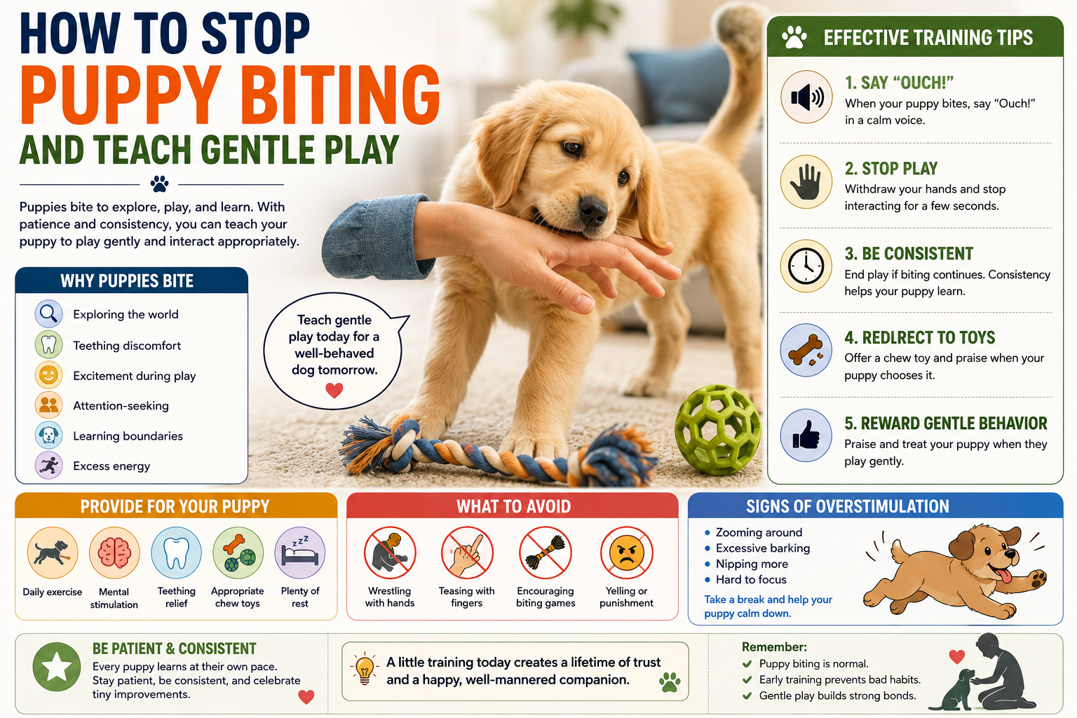 How to Stop Puppy Biting and Teach Gentle Play
